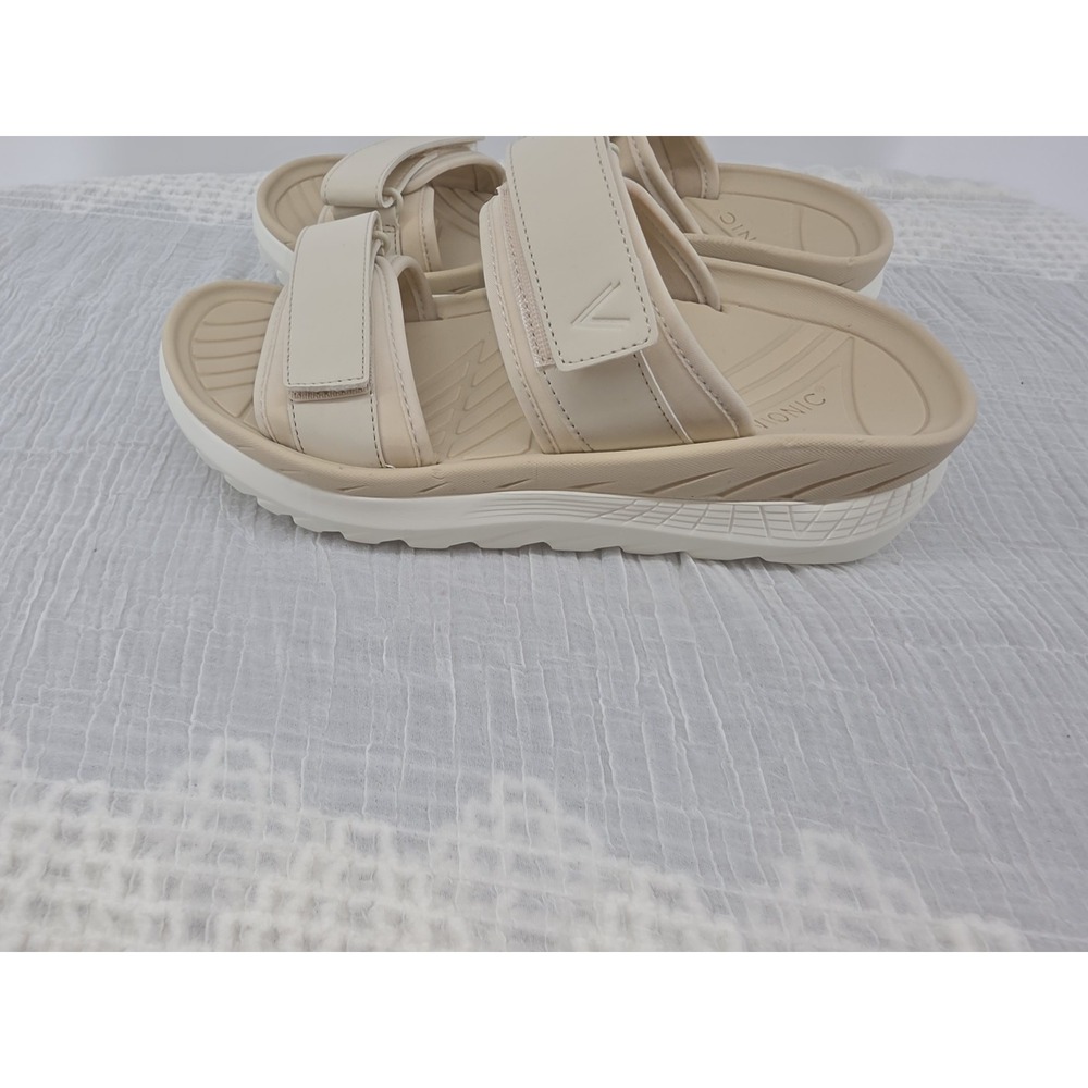 Vionic Renewal Adjustable Recovery Slide Sandals Cream Tan Women's Size 8 - Picture 13 of 16